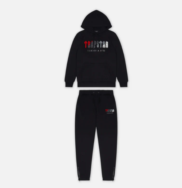 TRAPSTAR CHENILLE DECODED HOODED TRACKSUIT (RED)