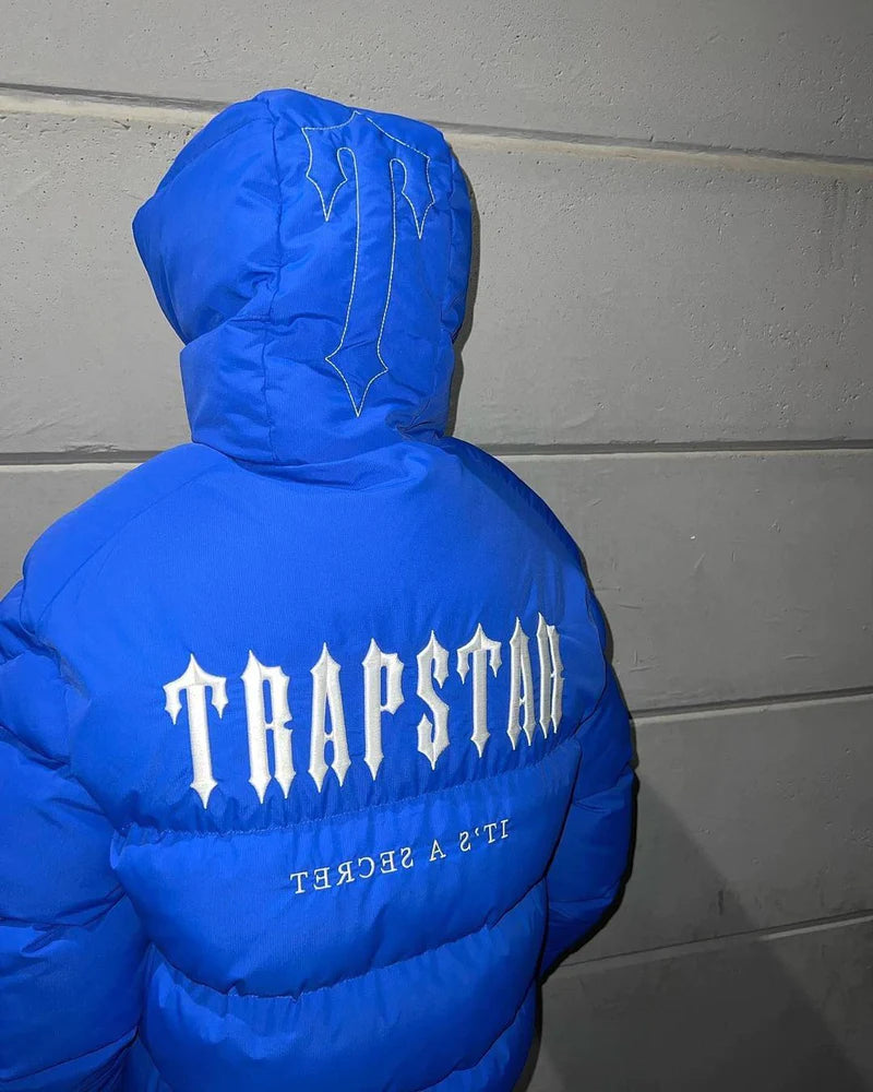 TRAPSTAR DECODED HOODED PUFFER 2.0 JACKET - DAZZLING BLUE