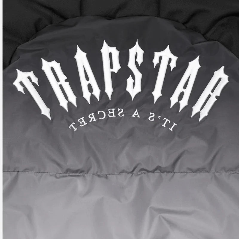 TRAPSTAR IRONGATE HOODED PUFFER AW23 JACKET - BLACK GRADIENT