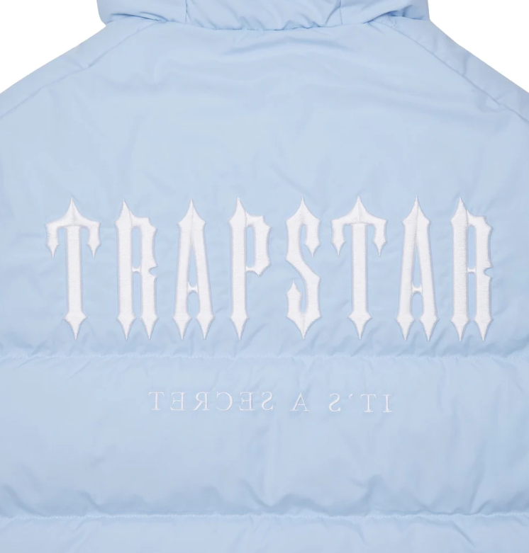 TRAPSTAR DECODED HOODED PUFFER 2.0 JACKET - ICE BLUE