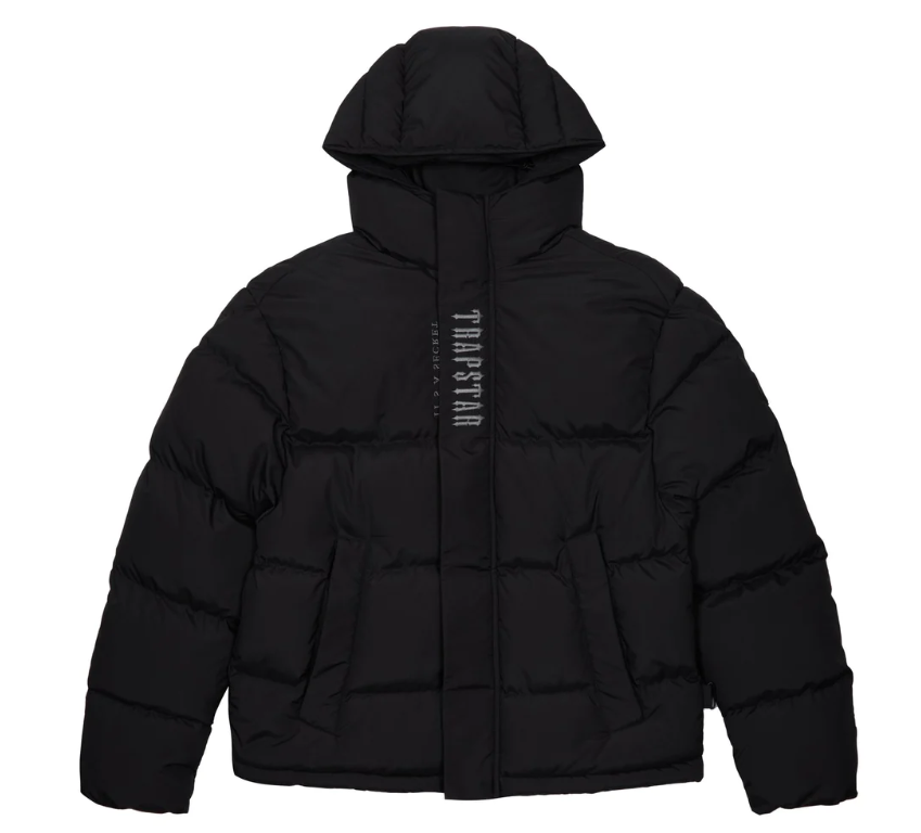 TRAPSTAR DECODED HOODED PUFFER 2.0 JACKET - BLACK – INDUCEDRIP