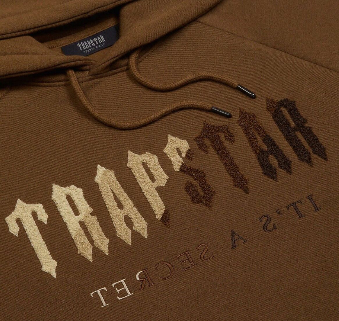 TRAPSTAR CHENILLE DECODED HOODED TRACKSUIT (BROWN)