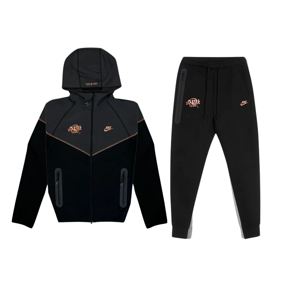 CENTRAL CEE X NIKE TECH FLEECE SET - BLACK, ANTHRACITE, METALLIC RED BRONZE (SYNA WORLD)