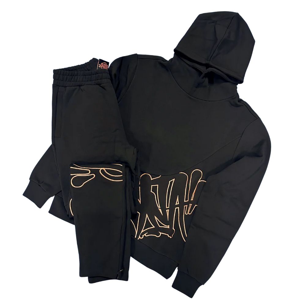Syna World Logo Slice Tracksuit - Black / Rose Gold