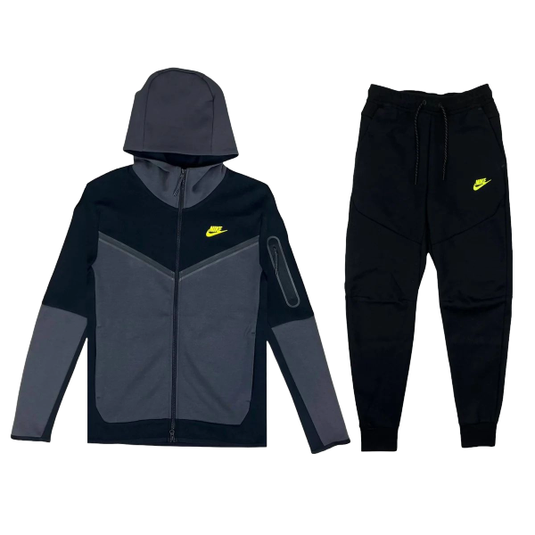 Nike Tech Fleece Tracksuit- Black, Anthracite & Volt
