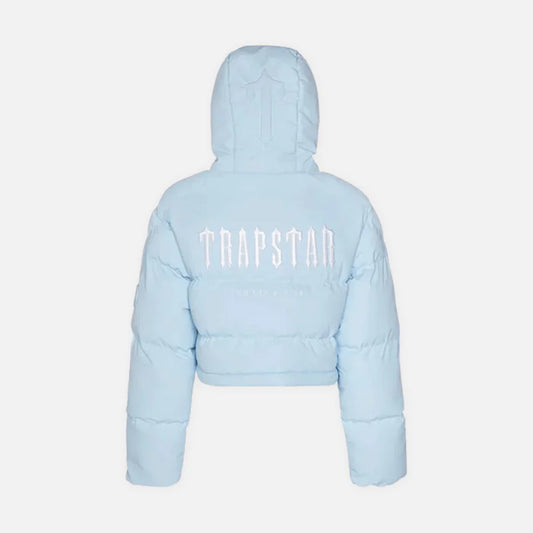 TRAPSTAR WOMEN'S DECODED HOODED PUFFER 2.0 JACKET - ICE BLUE